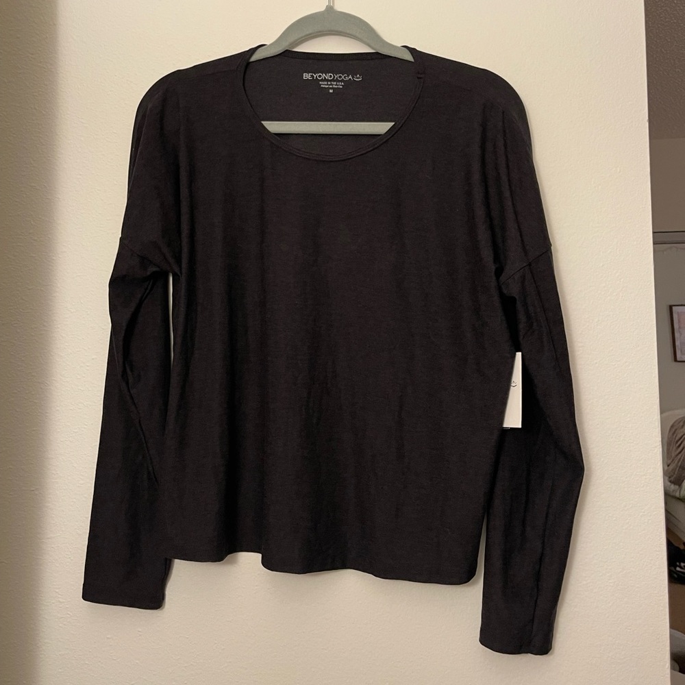 Dark Gray Long Sleeve Beyond Yoga Top